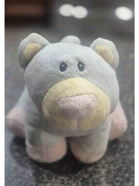Wishpets Jenny Pastel Blue Teddy Bear Plush Toy Rattle Velour Fleece 8 Inch 2004